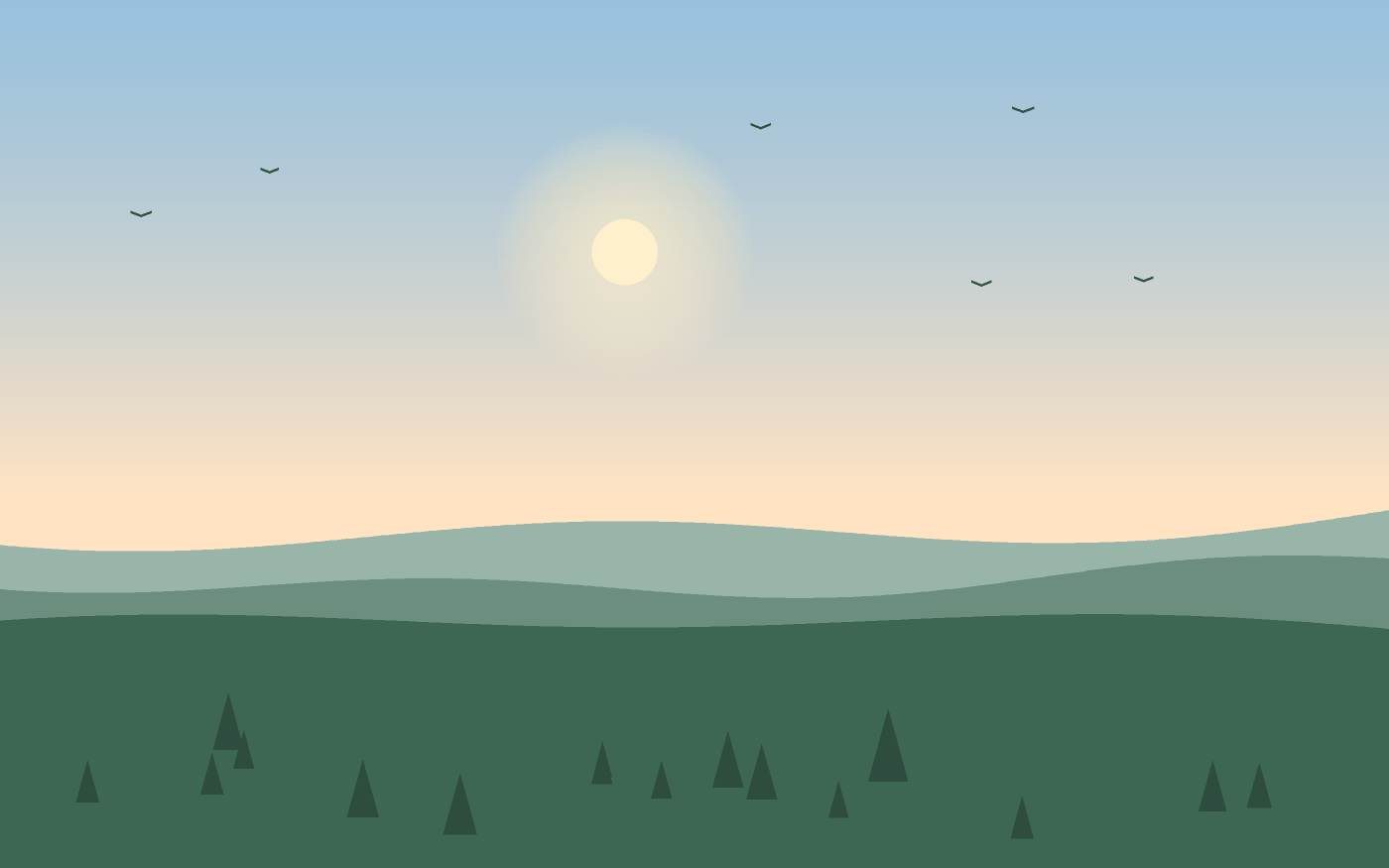 Ilustração de uma paisagem