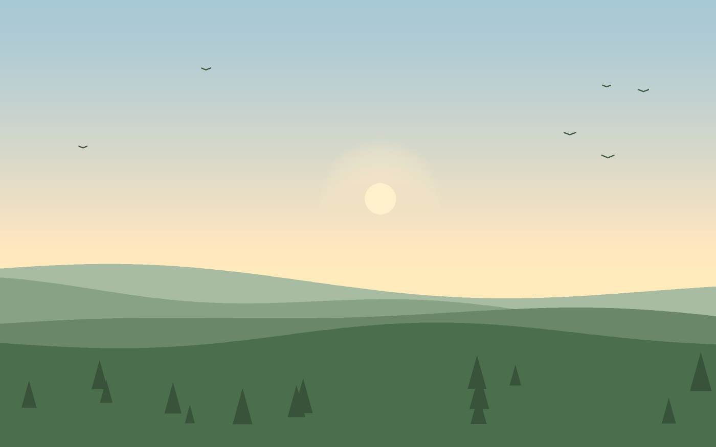 Ilustração de uma paisagem